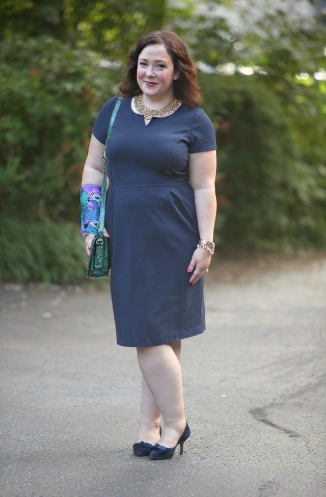 Wardrobe Oxygen What I Wore Navy Dobbin Clothing Dress