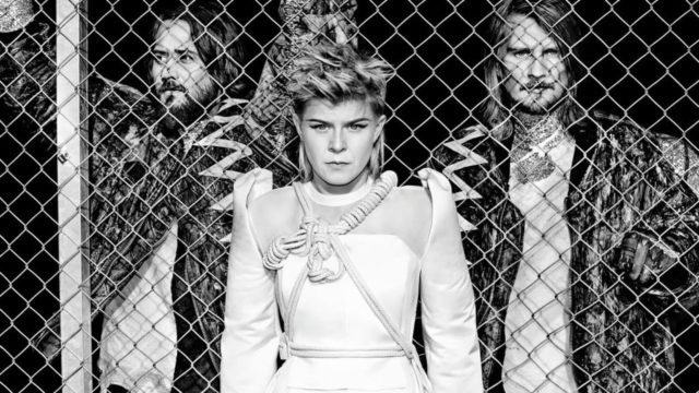 Photo of musical artist Robyn with Swedish group Röyksopp