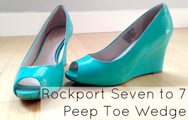 rockport aqua wedge peep toe seven