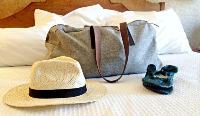 Rehoboth Beach Weekend 2014 Recap and What I Wore 1 Everlane Twill Weekender Bag J. Crew Panama Hat Linge Ballet Shoes