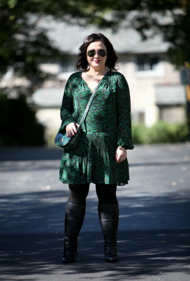 wardrobe oxygen what I wore green michael kors dress