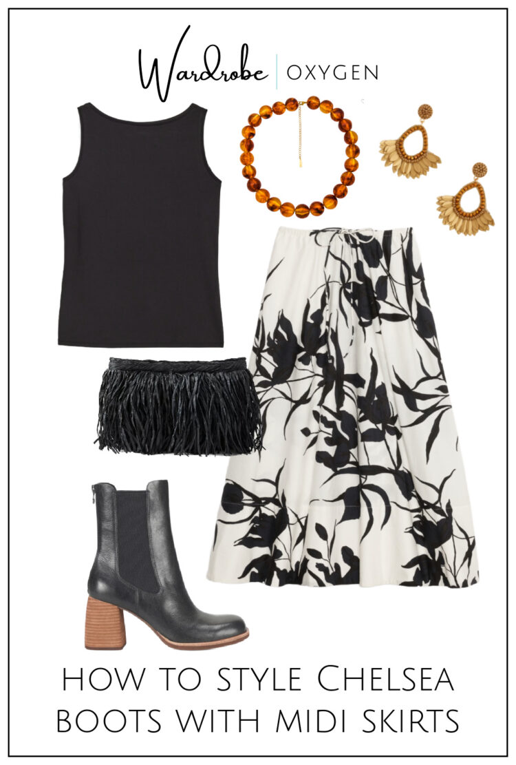 how to style a skirt with chelsea boots