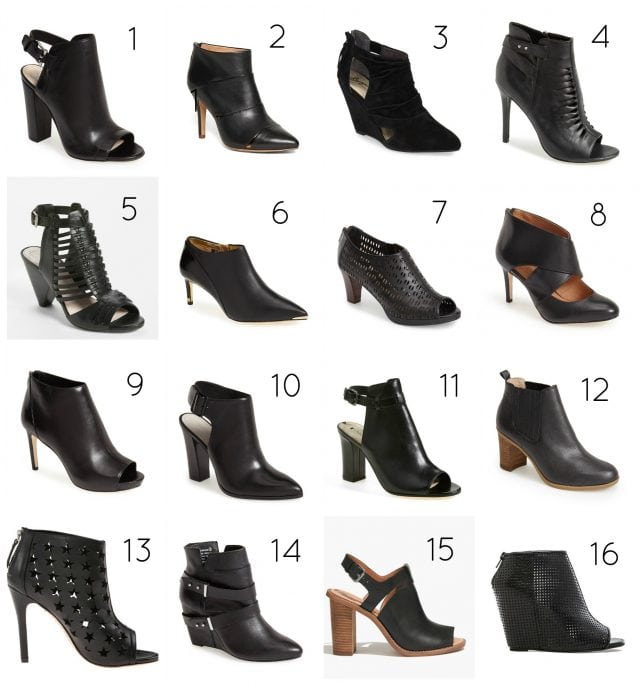 black ankle bootie spring trend