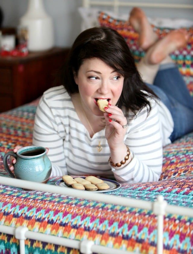 Me Time with Pepperidge Farm® Milano® 1 Alison Gary of Wardrobe Oxygen eating Pepperidge Farm milano cookies