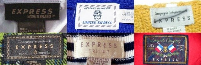 express clothing labels history