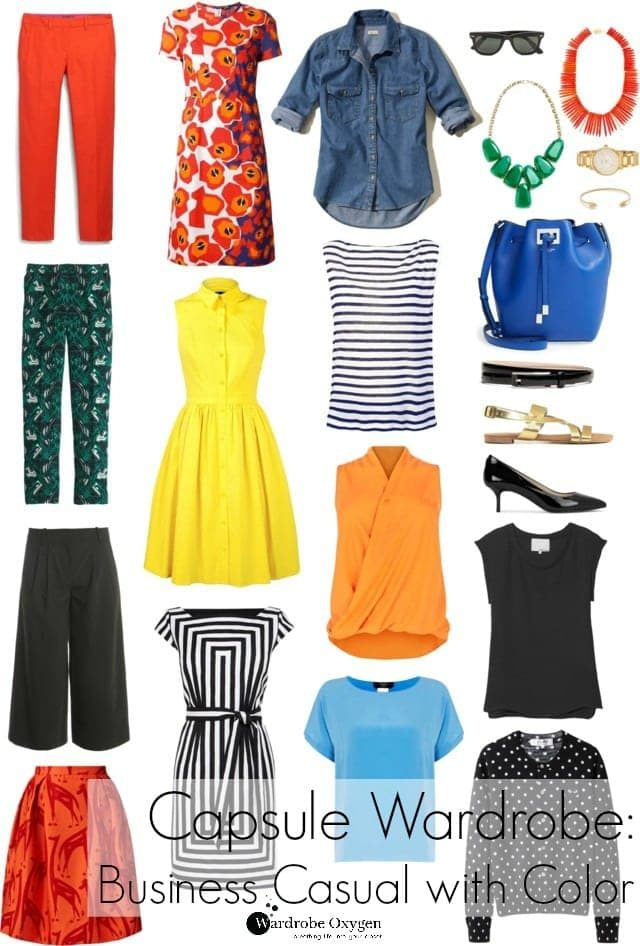 Summer capsule wardrobe - Business casual with color and personality, perfect for teachers! By Wardrobe Oxygen