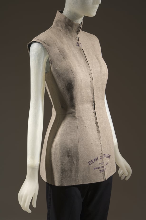 Even the avant garde fashion industry takes on its own standards (though one could argue that’s the point of avant garde fashion itself). In his spring 1997 collection, Martin Margiela, known for deconstructing the typical, examined the dress form and its implied standardization by mimicking it in a linen jacket. Image courtesy The Museum at the Fashion Institute of Technology (FIT) Online Collections.