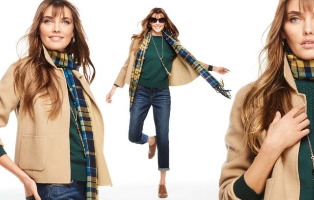 Talbots Fall 2015 Look Book Preview Featuring Camel, Green, and Denim with Plaid