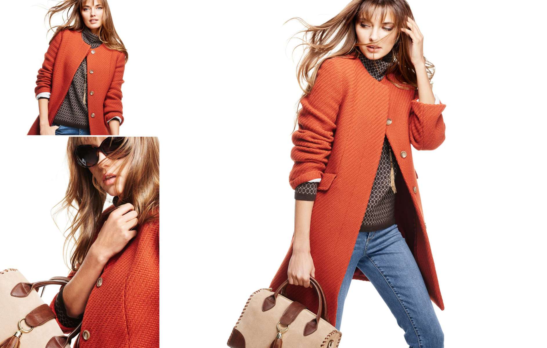 Talbots Fall 2015 Look Book Preview Featuring Orange Collarless Jacket
