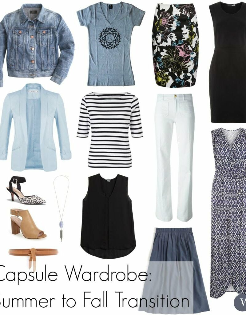Capsule Wardrobe: Transitioning from Summer to Fall with help from a denim jacket. Via Wardrobe Oxygen