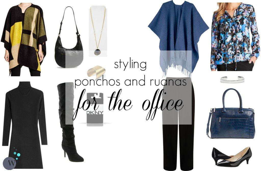 how to wear a ruana or poncho for the office by wardrobe oxygen