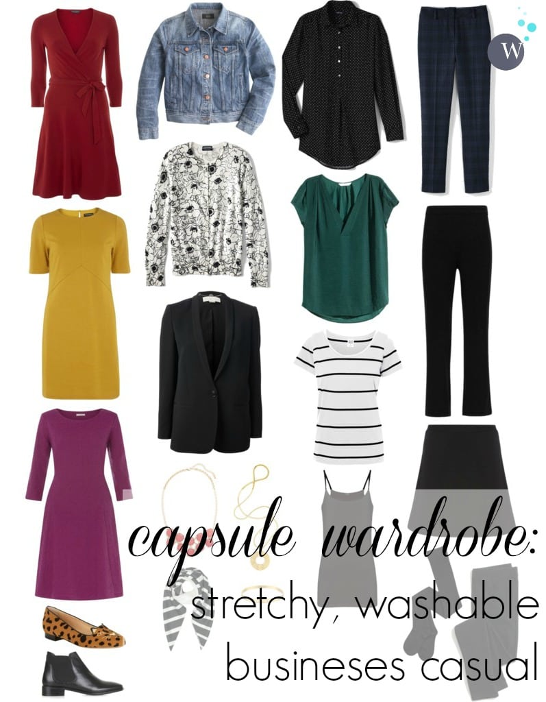 capsule wardrobe business casual stretch washable