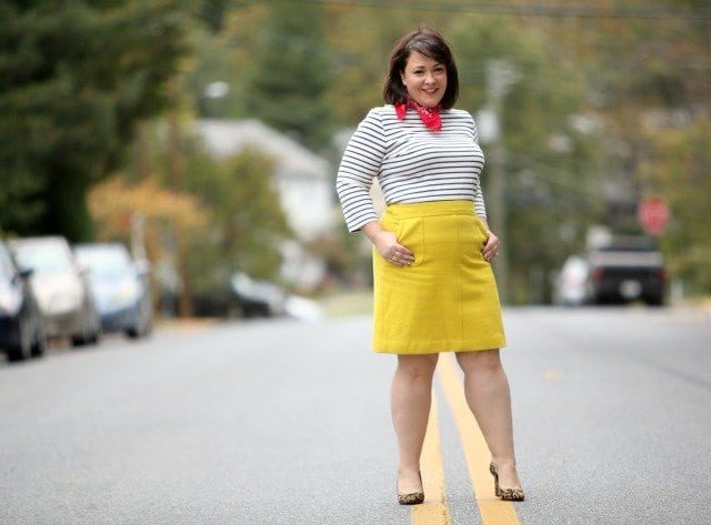 wardrobe oxygen featuring a talbots skirt with a Breton top