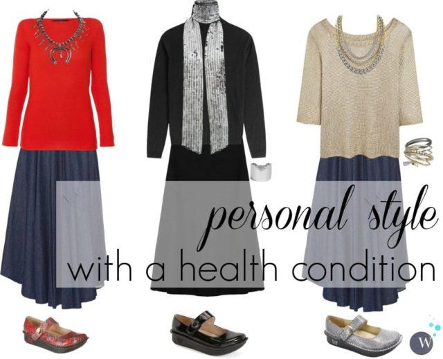 Style Tips with a Health Condition - achieving personal style when health issues require certain fashion and footwear