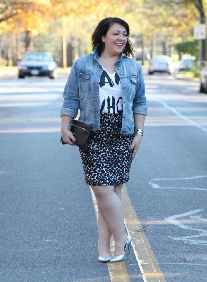 What I Wore: J. Crew Factory Denim Jacket Leopard Skirt