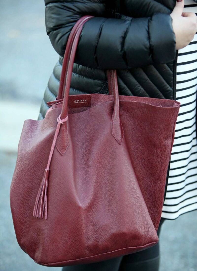 ADORA bags tote in limited edition marsala color