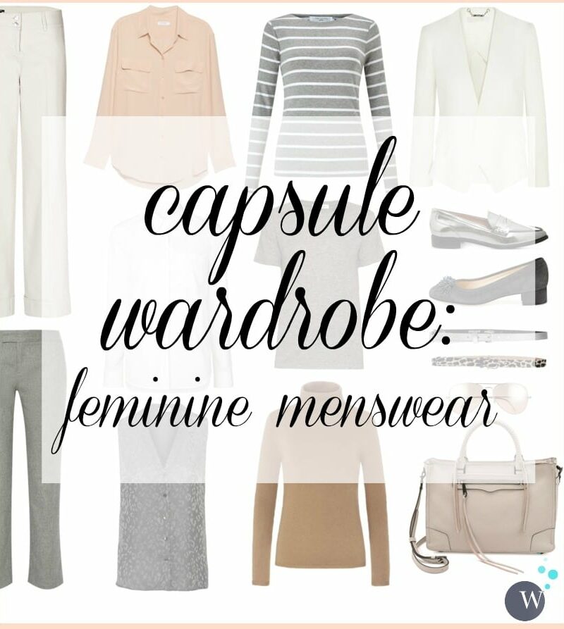Capsule Wardrobe: Feminine Menswear. Think Diane Keaton meets Ellen DeGeneres. Business Casual and perfect for an active creative women over 40 or over 50