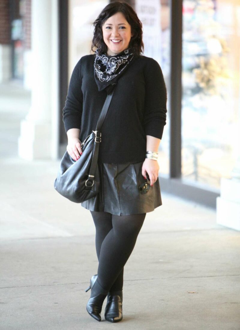 Wardrobe Oxygen featuring a black Nordstrom Collection cashmere sweater, leather pleated skirt, and convertible bag from Rough & Tumble Bags.