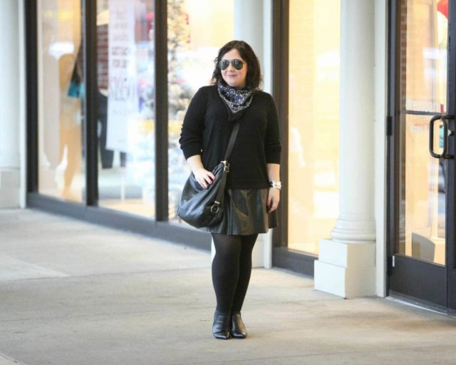 Wardrobe Oxygen featuring a black Nordstrom Collection cashmere sweater, leather pleated skirt, and convertible bag from Rough & Tumble Bags.