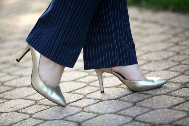 Wardrobe Oxygen featuring gold metallic d'Orsay pumps from Payless ShowSource