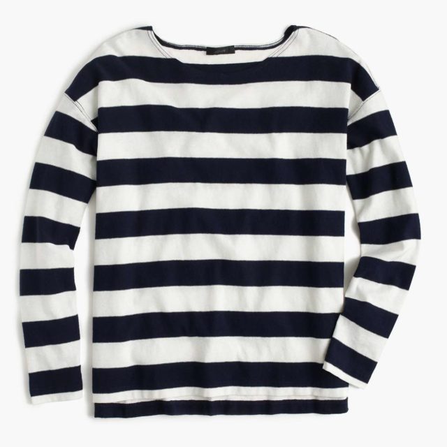 J. Crew Navy Deck-striped T-shirt