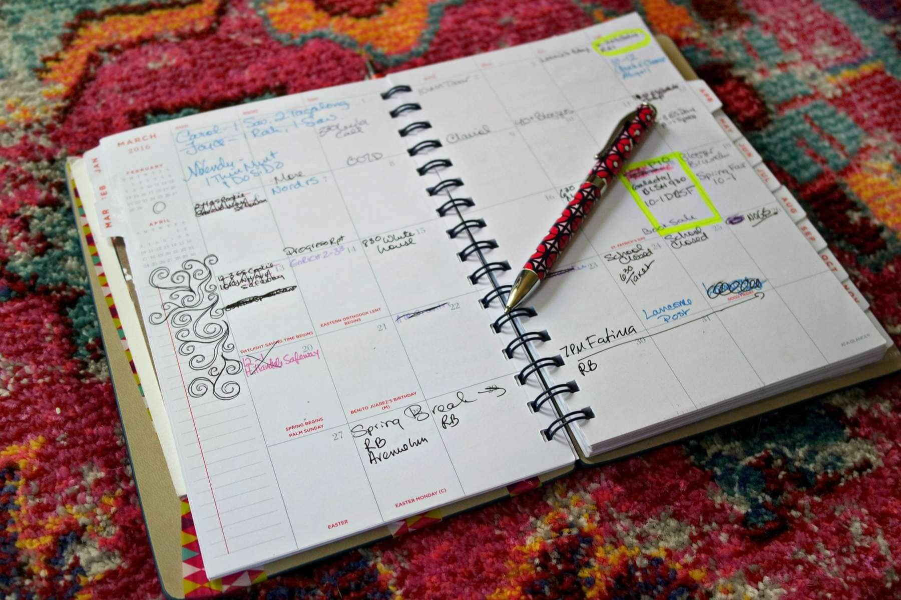 At-a-Glance planner for blogger organization