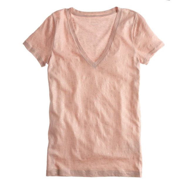 J. Crew Vintage cotton V-neck T-shirt in metallic - Wardrobe Oxygen