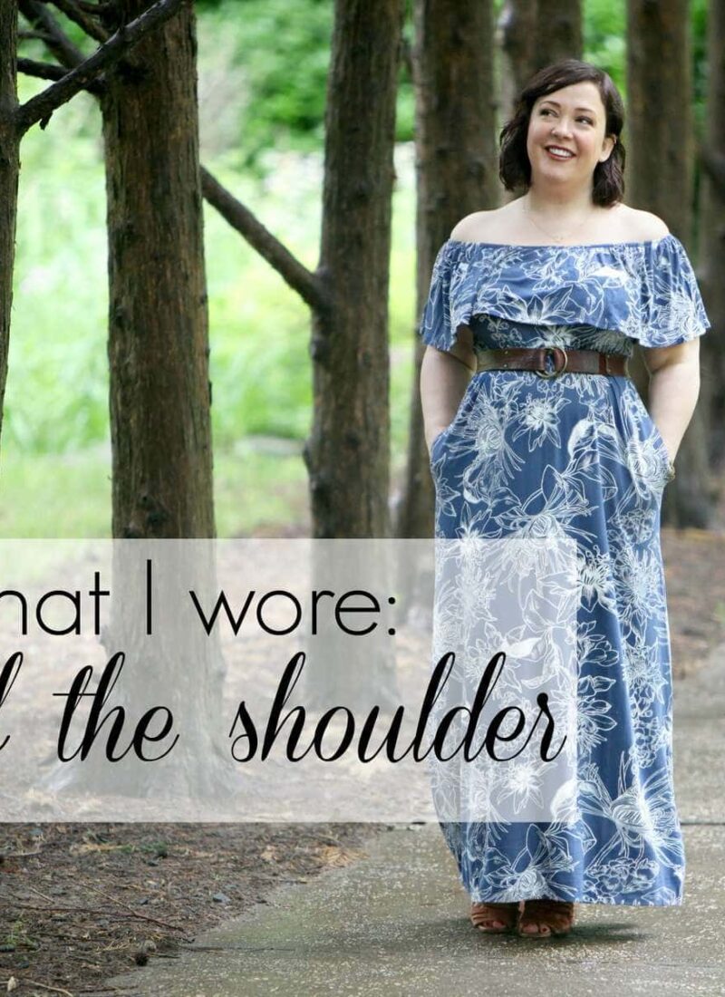 wardrobe oxygen what I wore off the shoulder soma intimates dress What I Wore: Off the Shoulder
