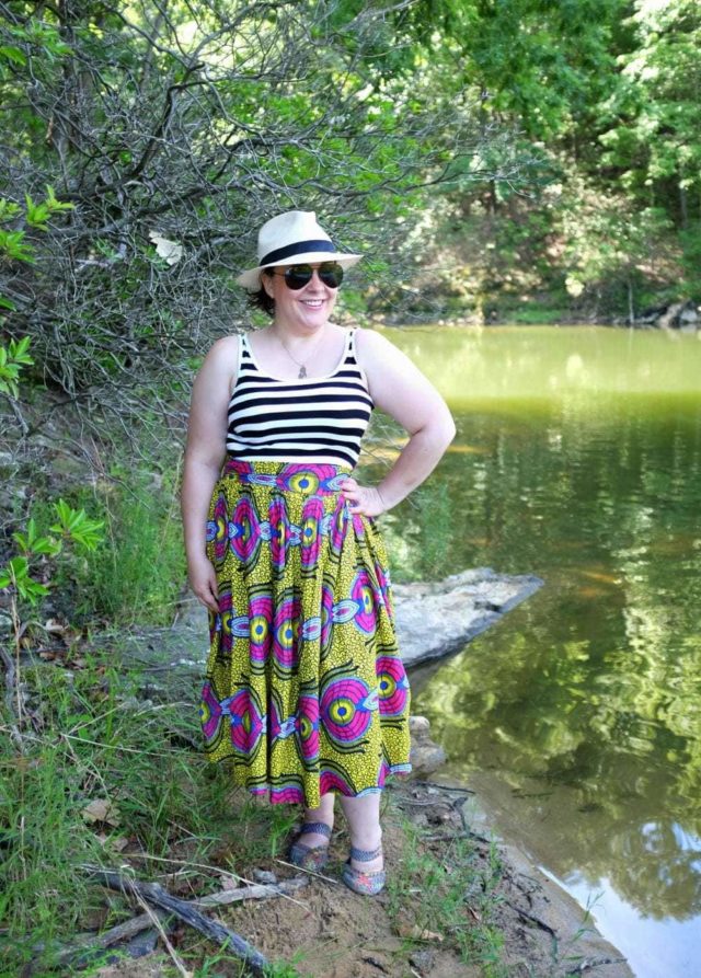 Wardrobe Oxygen in an Akara skirt and Panama Hat