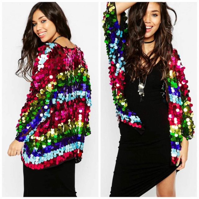 asos rainbow sequin kimono