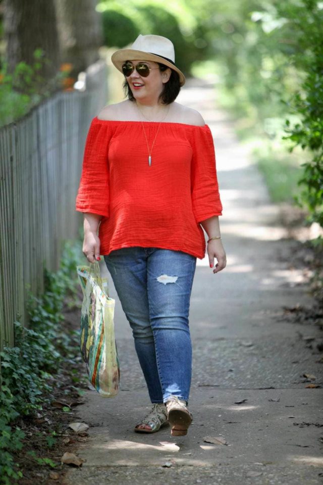 over 40 fashion blog wardrobe oxygen in gap jeans and michael stars top