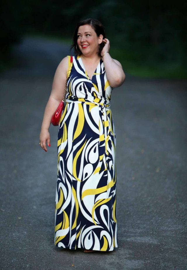 wardrobe oxygen over 40 blogger in boden maxi dress