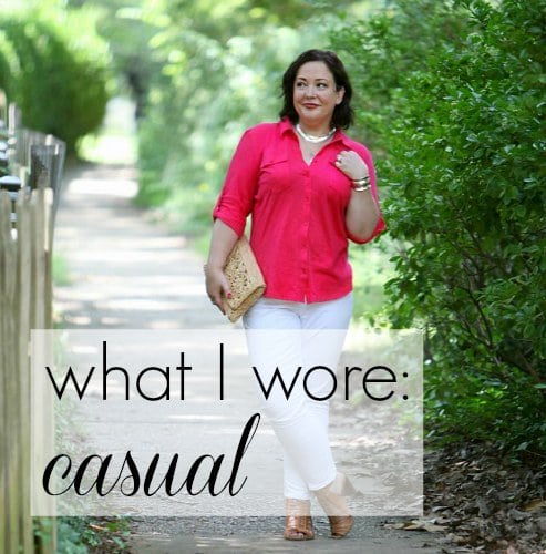 What I Wore: Casual Caslon roll sleeve cotton knit shirt