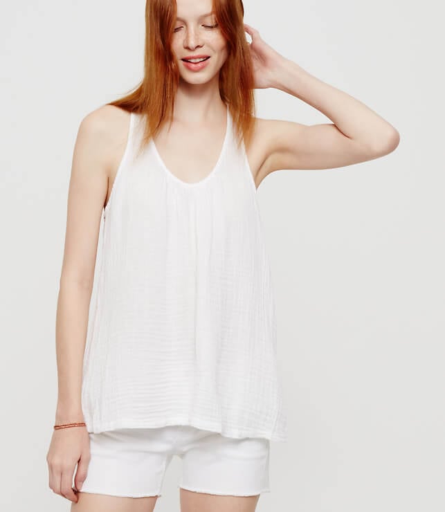 lou and grey crinkle linen tank