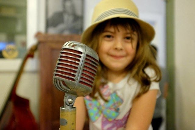 Emerson with Elvis Microphone Sun Studio Memphis