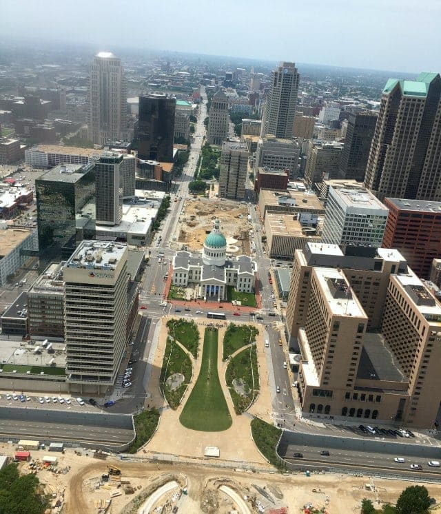 View of St. Louis from the top of the Gateway Arch - Wardrobe Oxygen