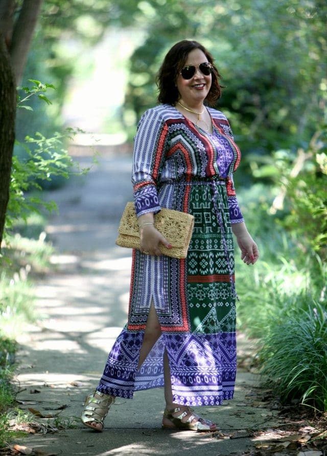 Wardrobe Oxygen in an Hemant & Nandita for Gwynnie Bee maxi dress