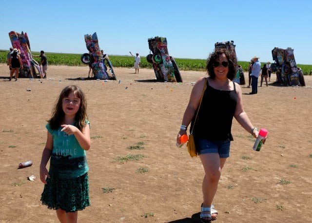 alison and emerson at cadillac ranch