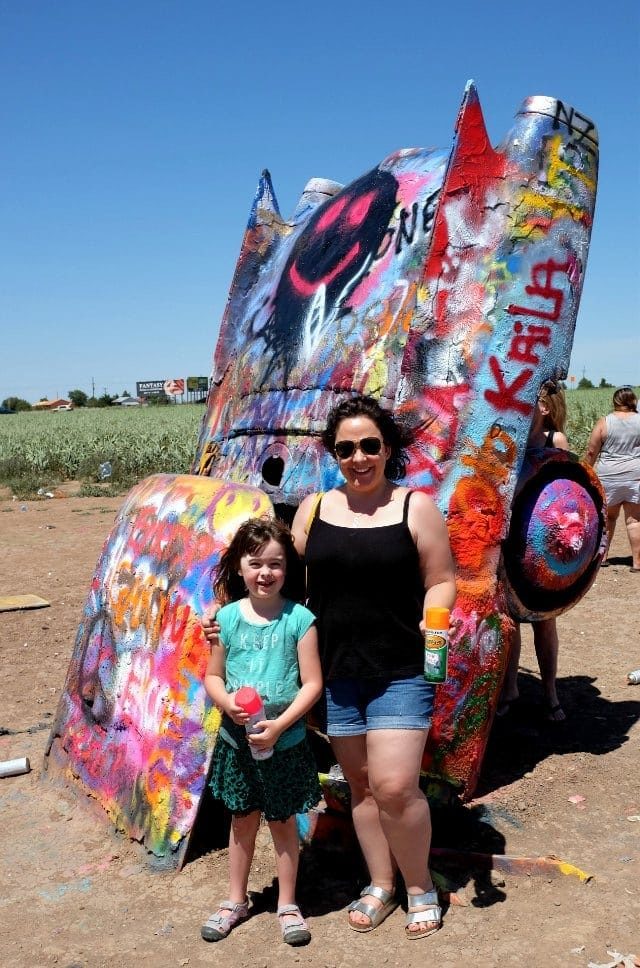 emerson and alison at cadillac ranch