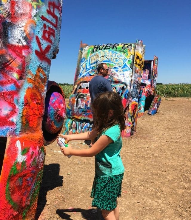 emerson spraying at cadillac ranch