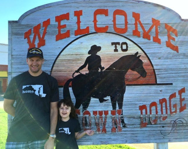 visit to dodge city kansas wearing the HomeT shirts as a family