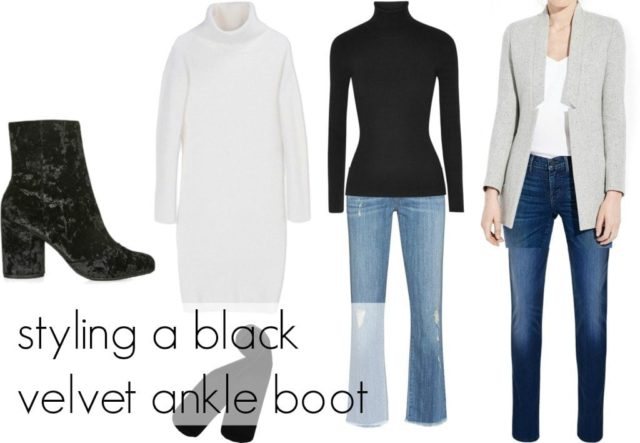 How to style a black velvet ankle boot three ways - wardrobe oxygen