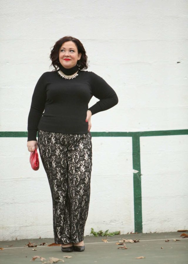 w plus size lace pants