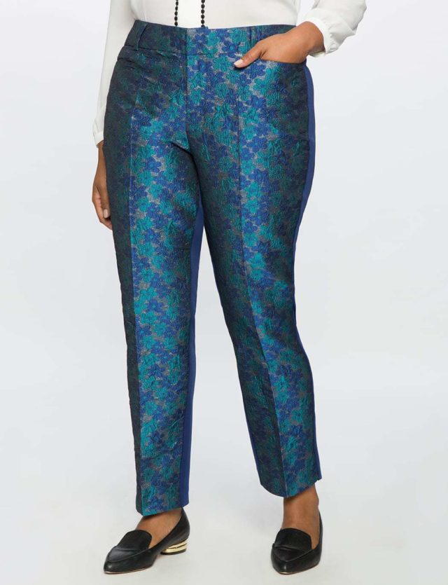 ELOQUII Studio Kady Fit Floral Brocade Pant Review by Wardrobe Oxygen