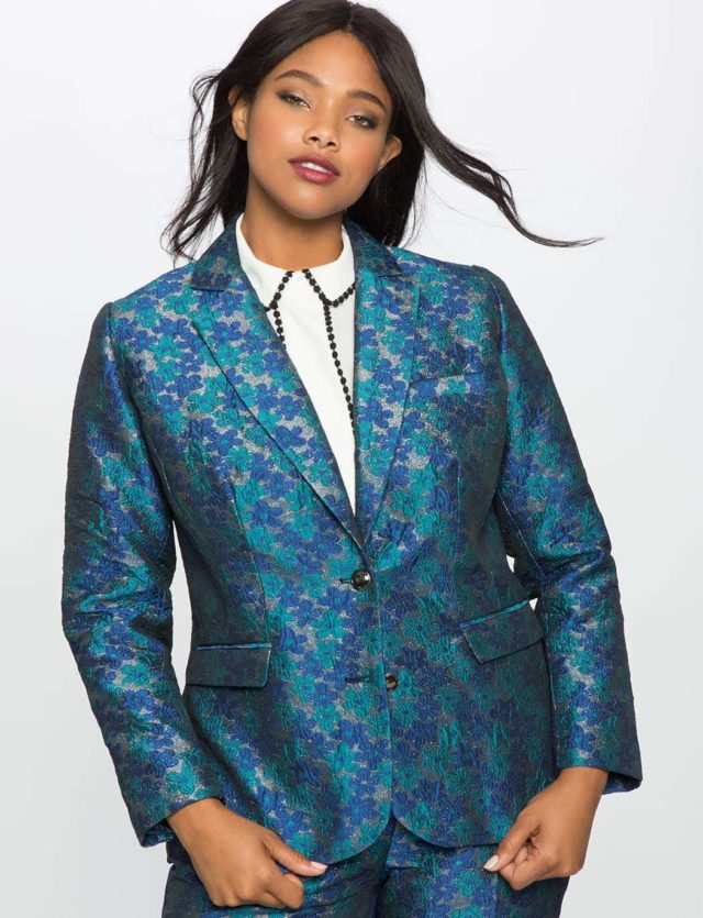 ELOQUII Floral Brocade Blazer Review by Wardrobe Oxygen