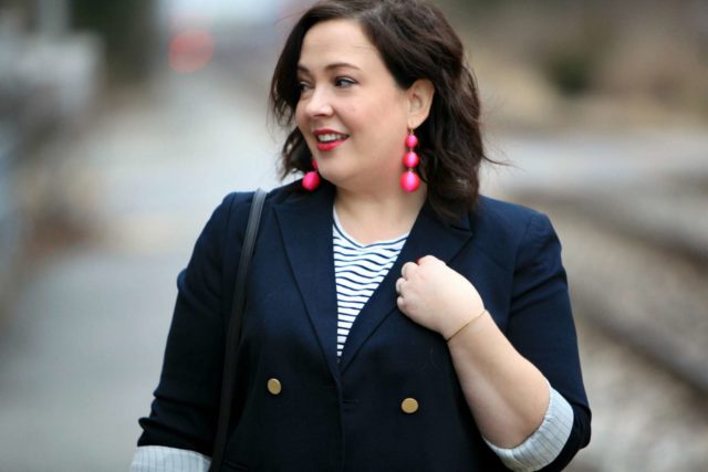 Wardrobe Oxygen with the BaubleBar Crispin Earrings in Pink