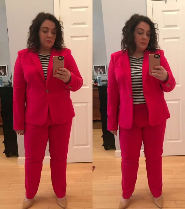 Wardrobe Oxygen - Banana Republic Pink Pantsuit Review