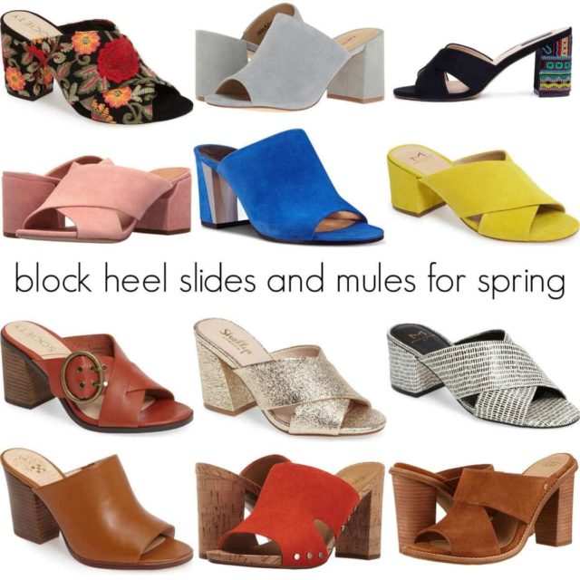 spring shoe trend - block heel slides and mules by Wardrobe Oxygen