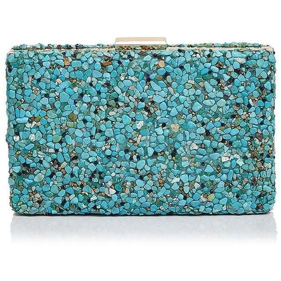 Sondra Roberts Stone Clutch - Turquoise