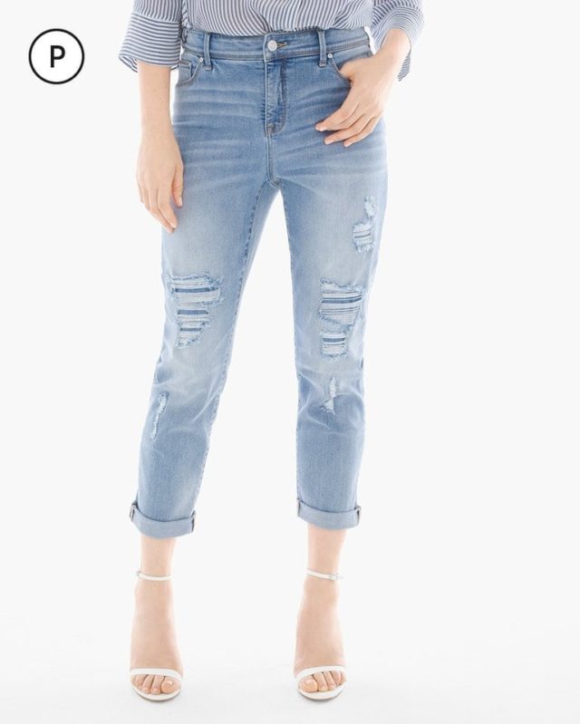 Chico's So Slimming Girlfriend jean destructed